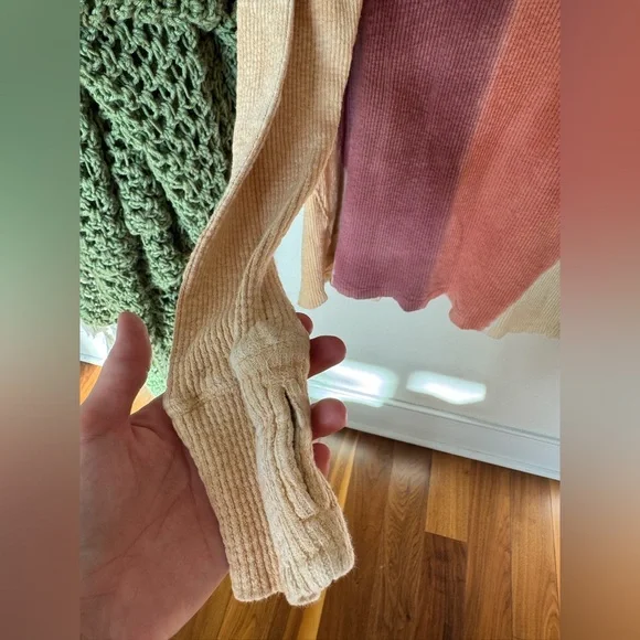 Free People Logan Long Sleeve Top in Pink and Cream - Picture 7 of 8